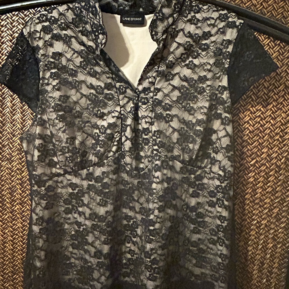 Lane Bryant Black Lace Blouse